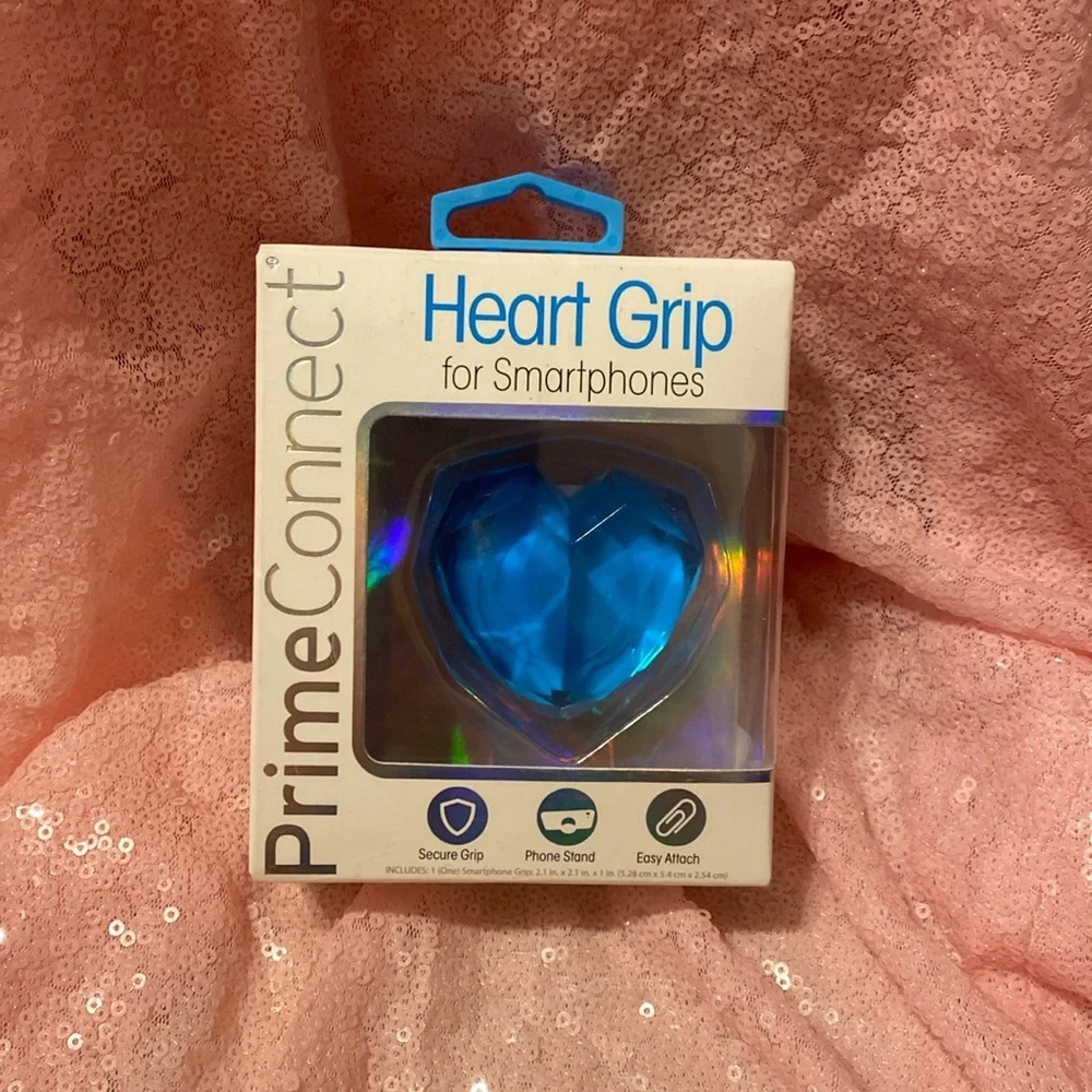 Heart Grip for Smartphones blue color #009